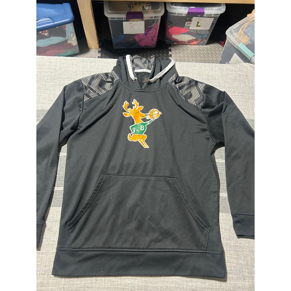 Kids Deer Basketball Hoodie Black Youth‎ XL Adult Small